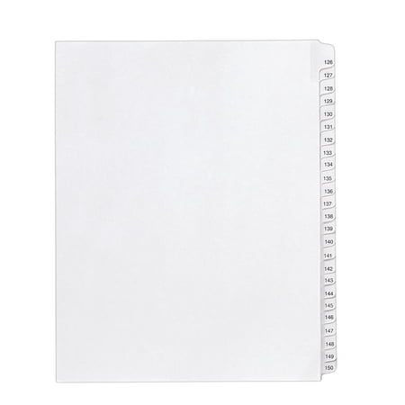 Preprinted Legal Exhibit Side Tab Index Dividers, Avery Style, 25-Tab, 1 to 25, 11 x 8.5, White, 1 Set, (1330)