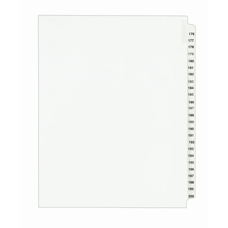 Blank Tab Legal Exhibit Index Divider Set, 25-Tab, 11 x 8.5, White, 1 Set Blank Tab Legal Exhibit Index Divider Set, 25-Tab, 11 x 8.5, White, 1 Set