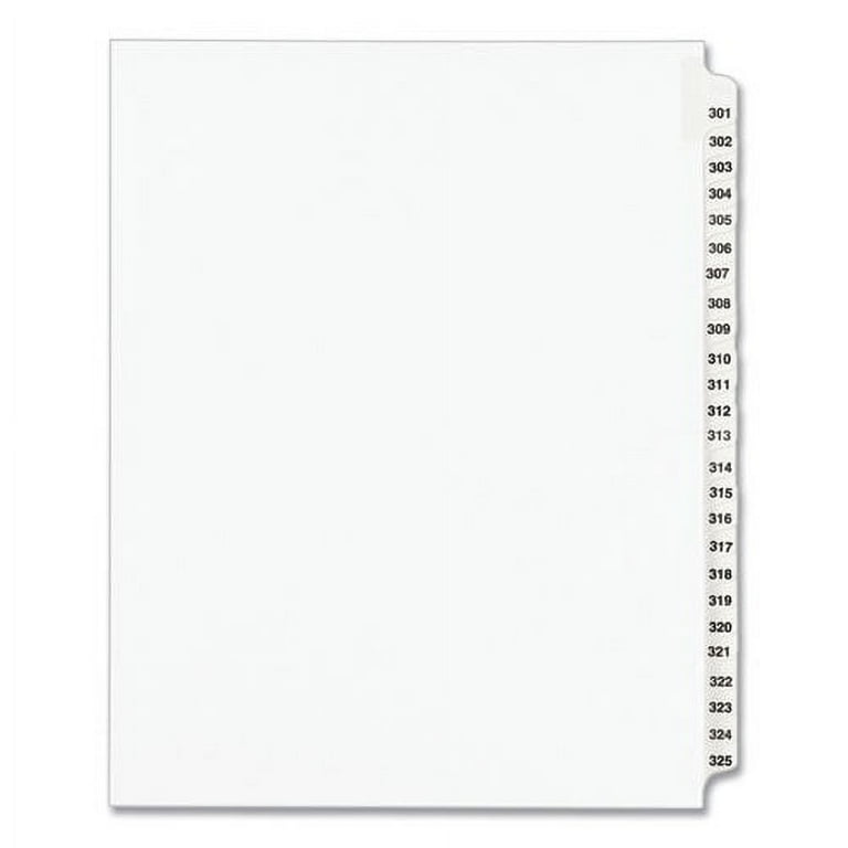 Blank Tab Legal Exhibit Index Divider Set, 25-Tab, 11 x 8.5, White, 1 Set Blank Tab Legal Exhibit Index Divider Set, 25-Tab, 11 x 8.5, White, 1 Set