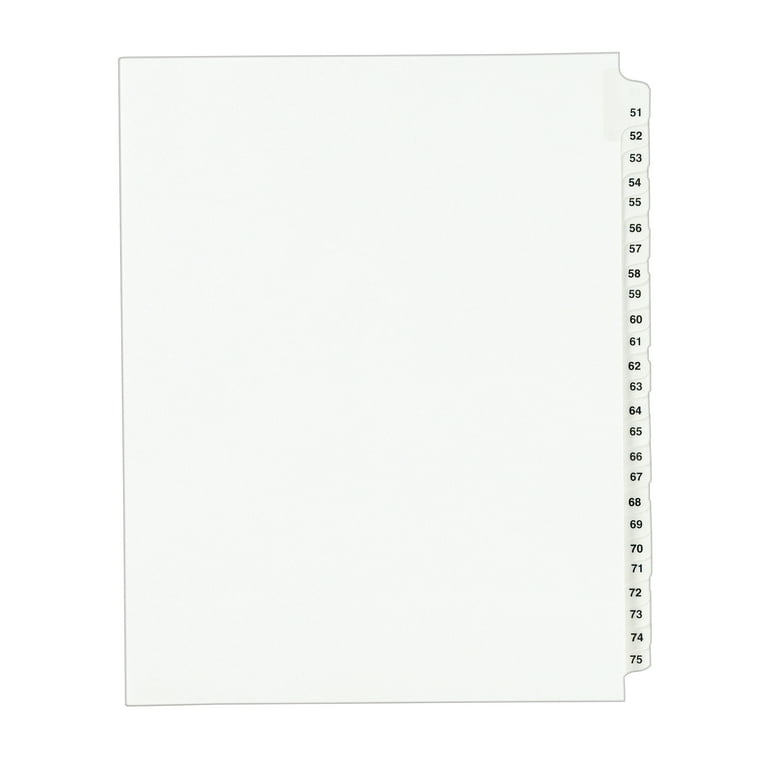 Blank Tab Legal Exhibit Index Divider Set, 25-Tab, 11 x 8.5, White, 1 Set Blank Tab Legal Exhibit Index Divider Set, 25-Tab, 11 x 8.5, White, 1 Set