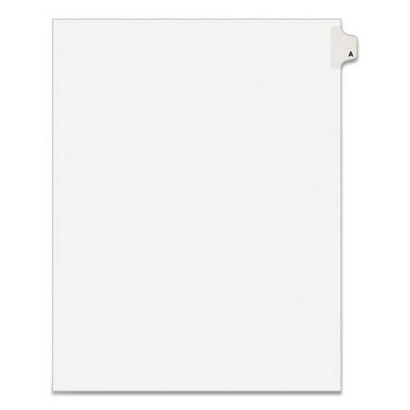 Preprinted Legal Exhibit Side Tab Index Dividers, Avery Style, 26-Tab, A, 11 X 8.5, White, 25/pack, (1401) | Bundle of 2 Packs