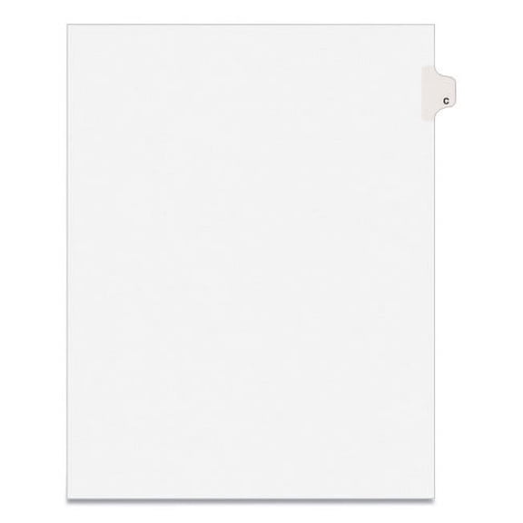 Preprinted Legal Exhibit Side Tab Index Dividers, Avery Style, 26-Tab, C, 11 x 8.5, White, 25/Pack, , Each