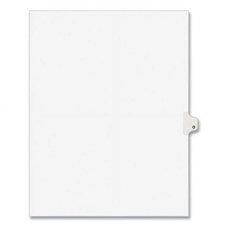 Preprinted Legal Exhibit Side Tab Index Dividers, Avery Style, 10-Tab, 14, 11 x 8.5, White, 25/Pack Preprinted Legal Exhibit Side Tab Index Dividers, Avery Style, 10-Tab, 14, 11 x 8.5, White, 25/Pack