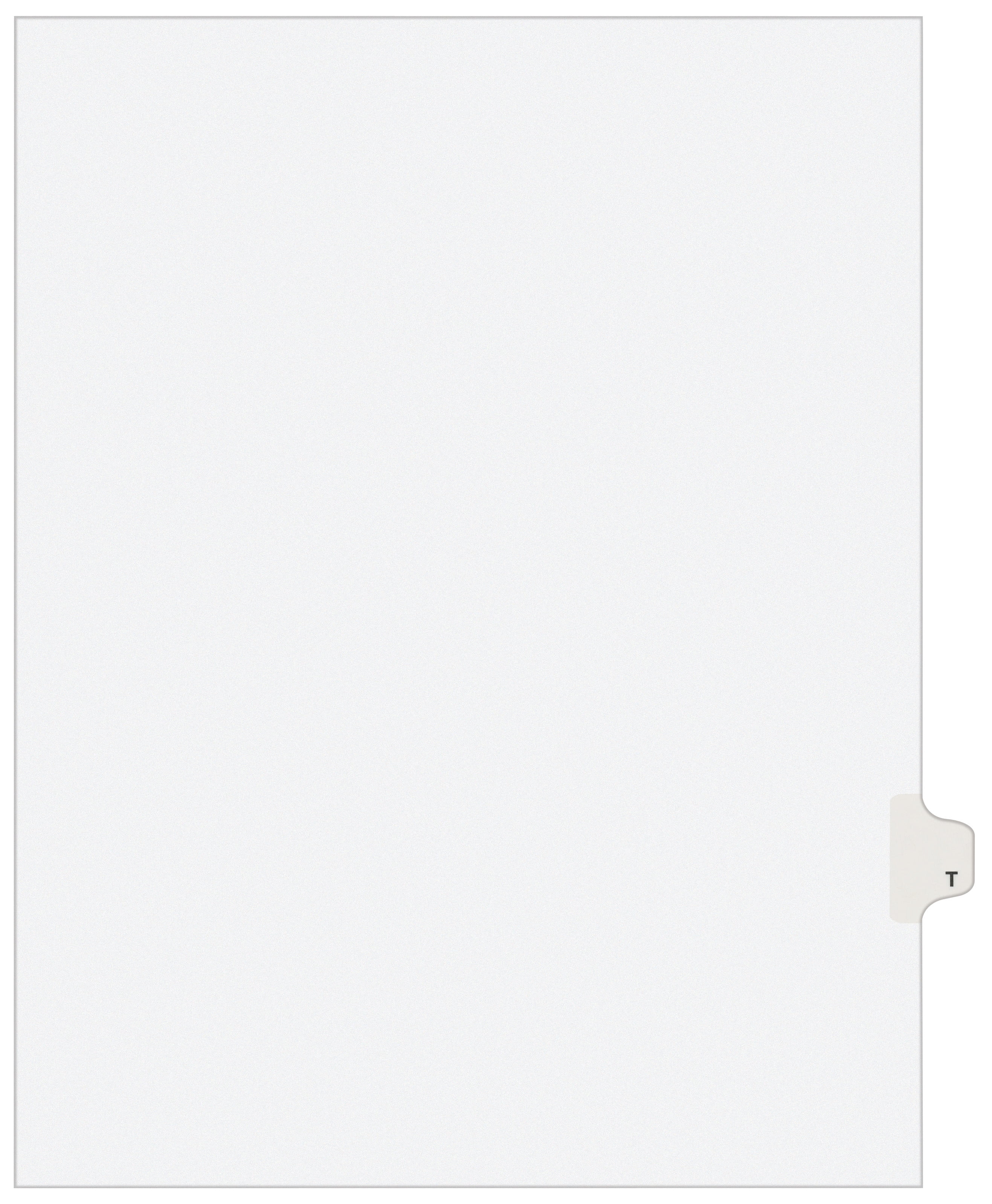 Preprinted Legal Exhibit Side Tab Index Dividers, Avery Style, 26-Tab, T, 11 x 8.5, White, 25/Pack, (1420)