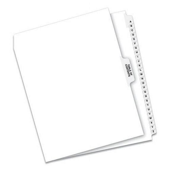 Preprinted Legal Exhibit Side Tab Index Dividers, Avery Style, 27-Tab, A To Z, 11 X 8.5, White, 1 Set | Bundle of 2 Sets
