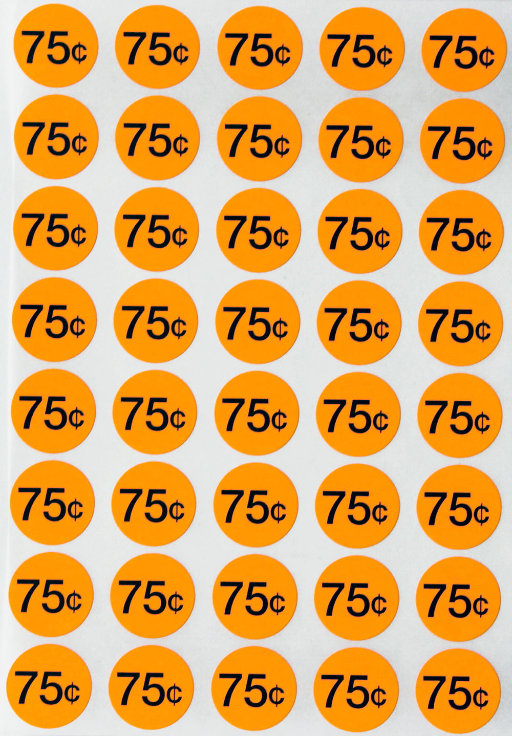 Price stickers pricing Labels $7.00 dollars, Garage sale label in neon  orange 3/4 inch 19mm, Bonus blank Dots, 1040 pack 