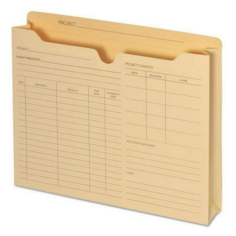 Preprinted Project Jackets, Straight Tab, Letter Size, Manila, 50/Box Preprinted Project Jackets, Straight Tab, Letter Size, Manila, 50/Box