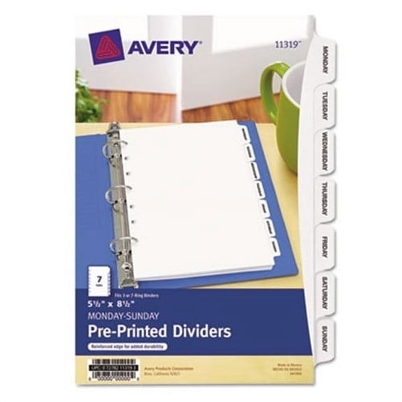 Preprinted Tab Dividers, 7-Tab, 8 1/2 x 5 1/2