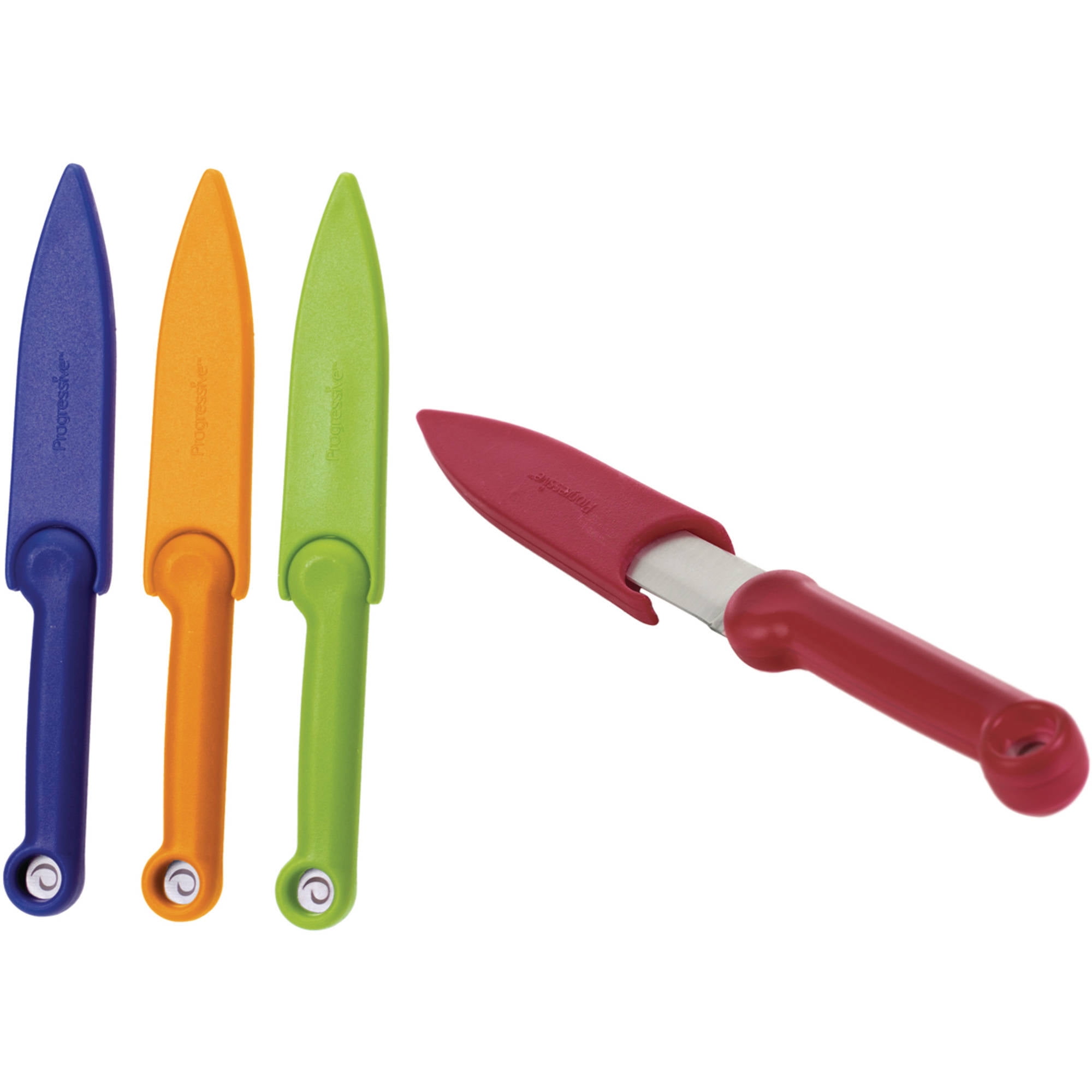 Prepworks Food Safety Paring Knives, Set of 4, Color Coded 