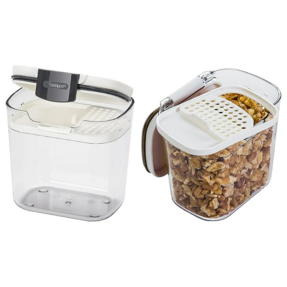 Prepworks ProKeeper Kitchen Clear Food Baker's Kitchen Storage Organization Canister Set (Mini Multipurpose 1.5-Cup) (2-Piece)