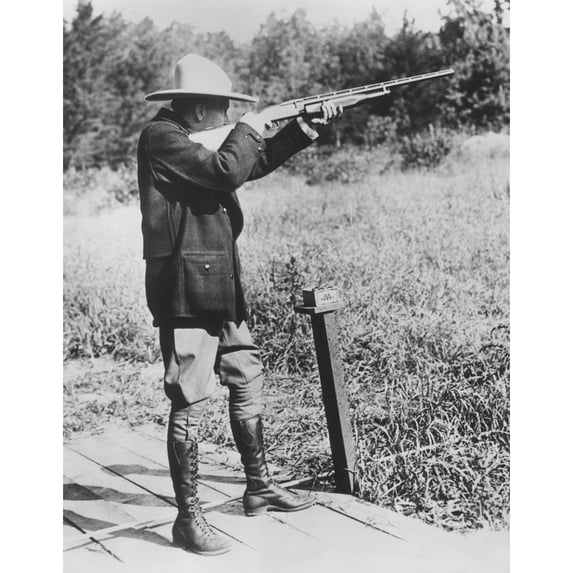 Pres. Calvin Coolidge Shooting Clay Pigeons At Bruel History (18 x 24)