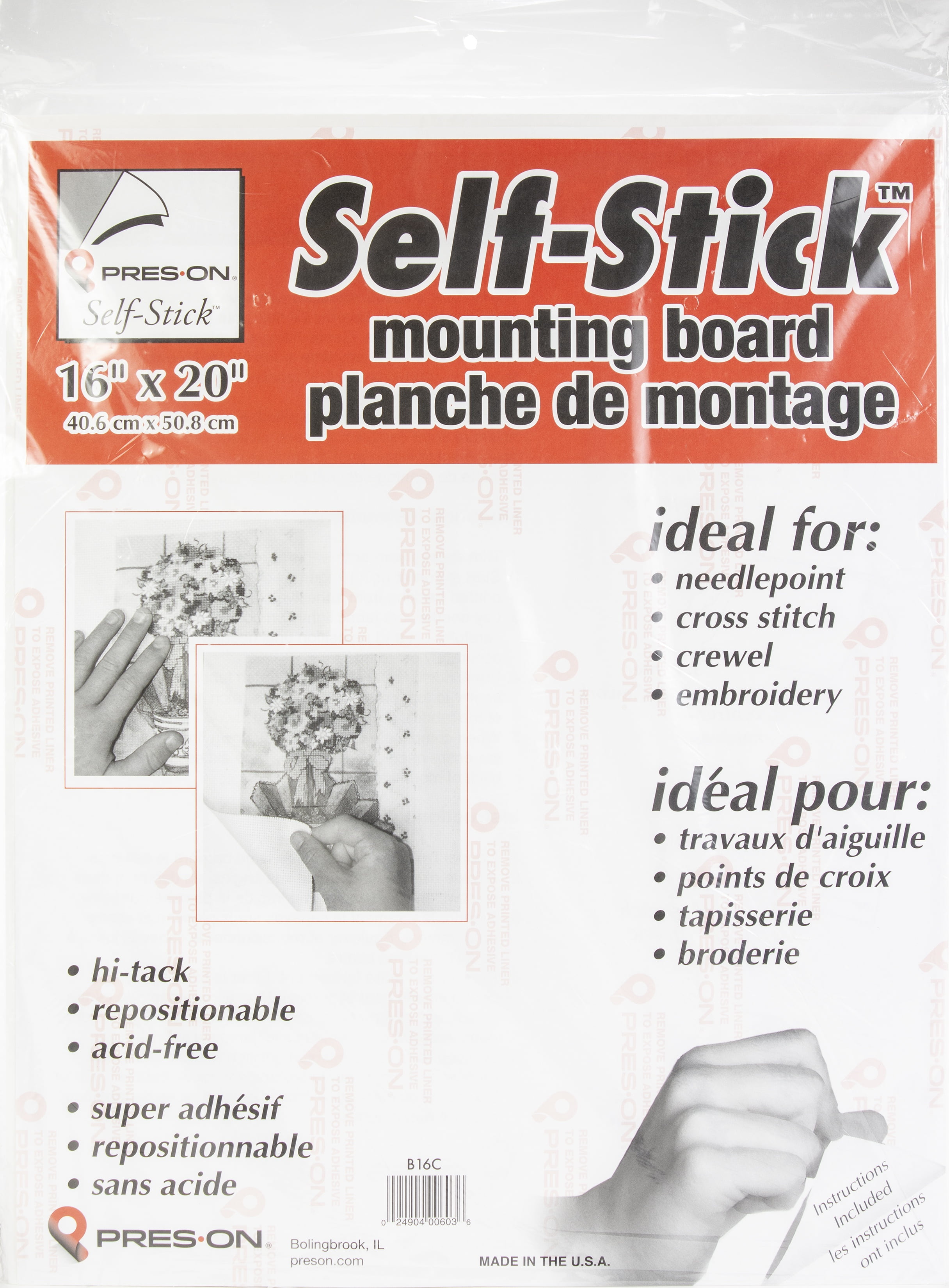 Pres-On Acid-Free Self-Stick Mounting Board 16" x 20"