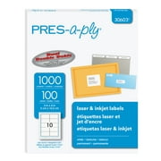 PRES-a-ply White Shipping Labels, 2" x 4", 1000 Labels 30603