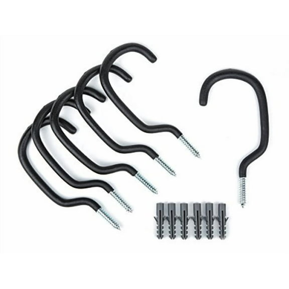 Presa Heavy Duty Bike Rack Hook Set, Black, 6-Pack