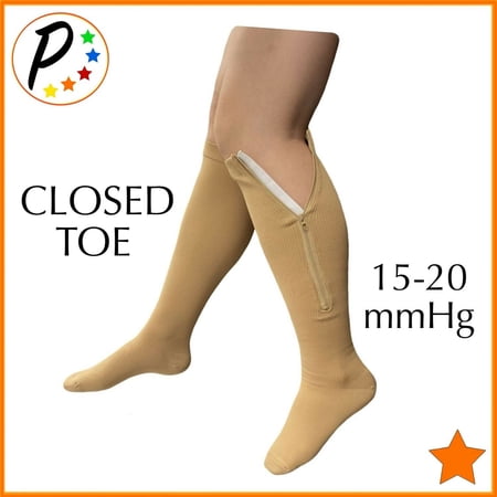 Presadee Closed Toe 15-20 mmHg Moderate Compression Leg Calf Circulation YKK Zipper Socks