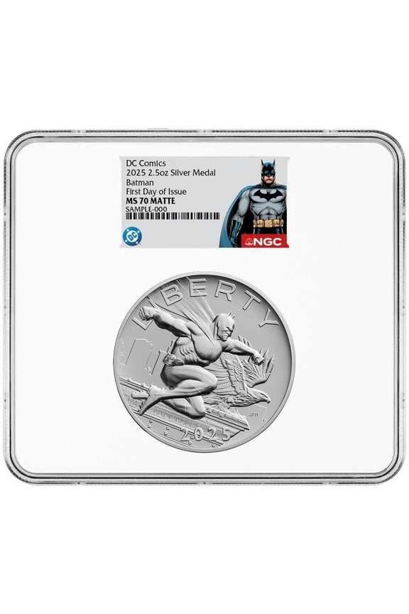 2025 Batman DC Comics 2.5 oz Silver Medal NGC MS70 FDI Batman Label