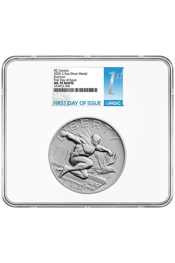 2025 Batman DC Comics 2.5 oz Silver Medal NGC MS70 FDI First Label