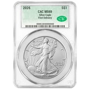 2026 $1 American Silver Eagle CACG MS69 First Delivery