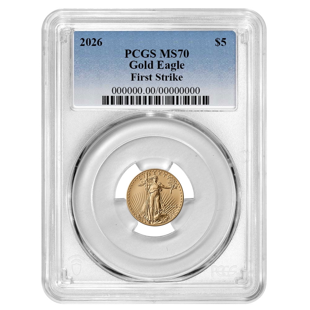 Pcgs Label Presale - 2026 $5 American Gold Eagle 1/10 oz PCGS MS70 FS Blue Label ...