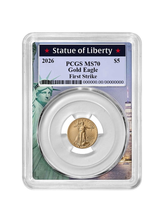 2026 $5 American Gold Eagle 1/10 oz PCGS MS70 FS Statue of Liberty Frame