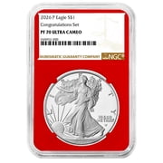 2026-P Proof $1 American Silver Eagle Congratulations Set NGC PF70UC Brown Label Red Core
