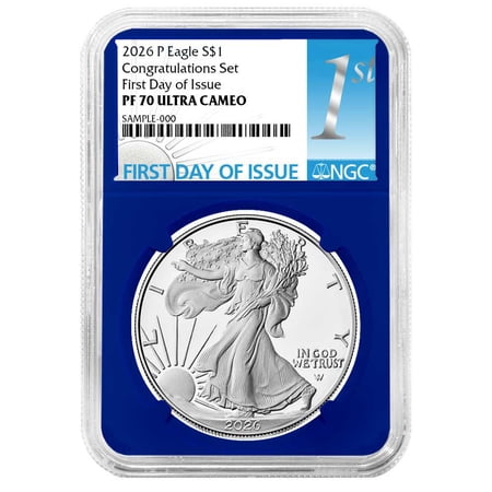 2026-P Proof $1 American Silver Eagle Congratulations Set NGC PF70UC FDI First Label Blue Core