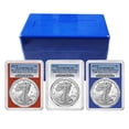 thumbnail image 1 of Presale - 2026-W Proof $1 American Silver Eagle 3pc Set PCGS PR70DCAM FS Blue Label Red White Blue, 1 of 4