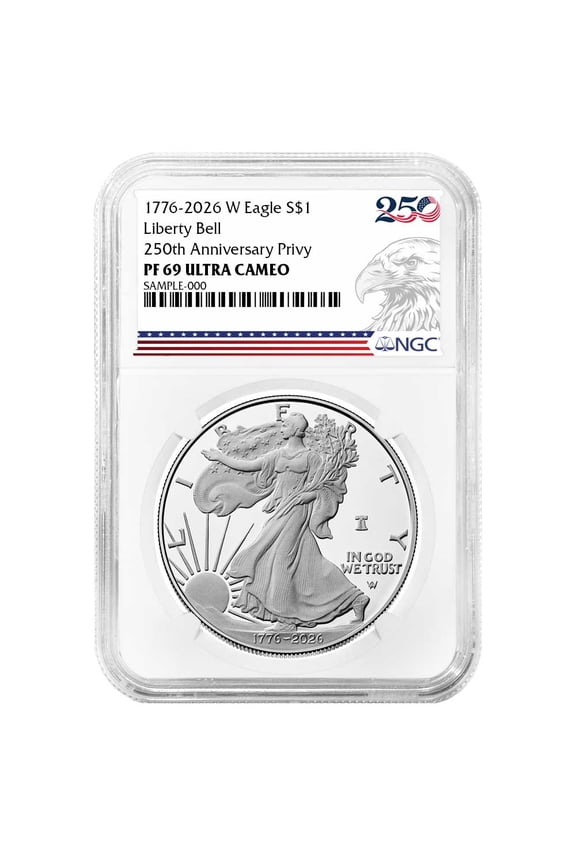Presale - 2026-W Proof $1 American Silver Eagle NGC PF69UC 250th Eagle Label