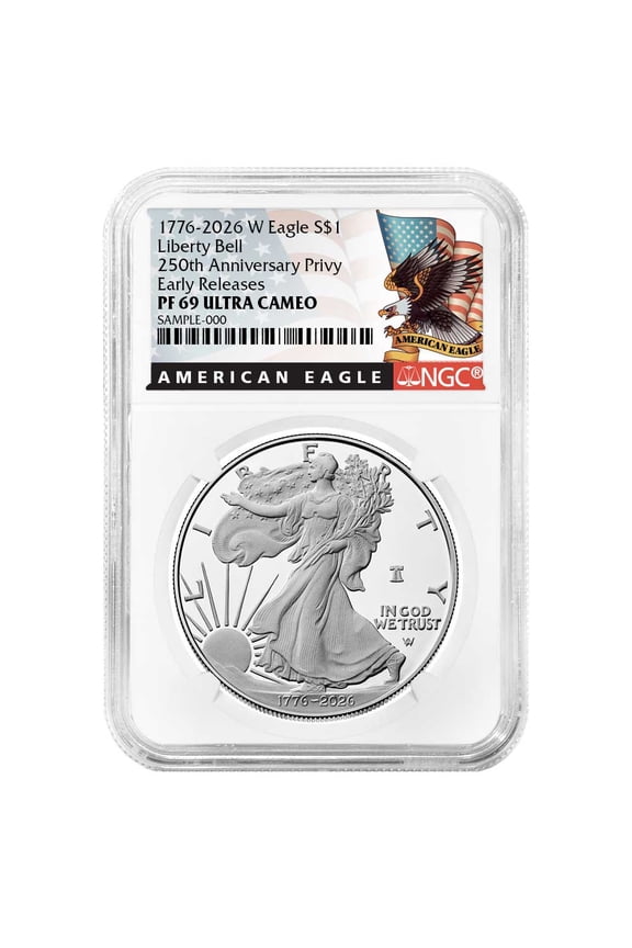 Presale - 2026-W Proof $1 American Silver Eagle NGC PF69UC ER Black Label