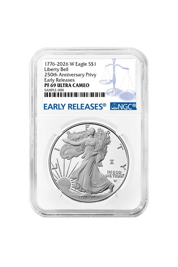 Presale - 2026-W Proof $1 American Silver Eagle NGC PF69UC ER Blue Label