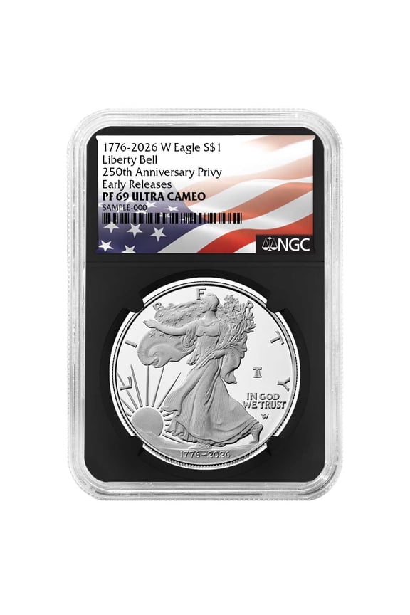 Presale - 2026-W Proof $1 American Silver Eagle NGC PF69UC ER Flag Label Retro Core