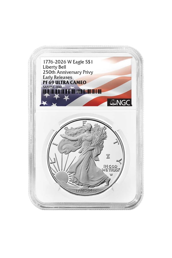 Presale - 2026-W Proof $1 American Silver Eagle NGC PF69UC ER Flag Label