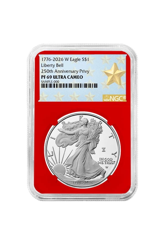 Presale - 2026-W Proof $1 American Silver Eagle NGC PF69UC West Point Star Label Red Core