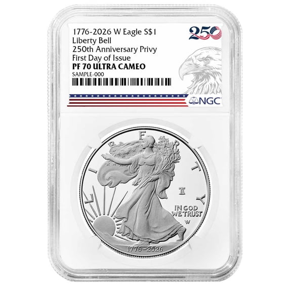 2026-W Proof $1 American Silver Eagle NGC PF70UC FDI 250th Eagle Label
