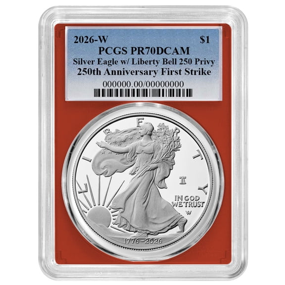 Presale - 2026-W Proof $1 American Silver Eagle PCGS PR70DCAM FS Blue Label Red Frame