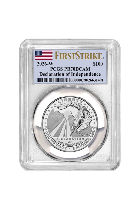 Presale - 2026-W Proof $100 American Platinum Eagle Declaration of Independence PCGS PR70DCAM FS Flag Label