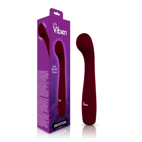 Viben Devotion Rechargeable Silicone G-Spot Personal Massager, Ruby