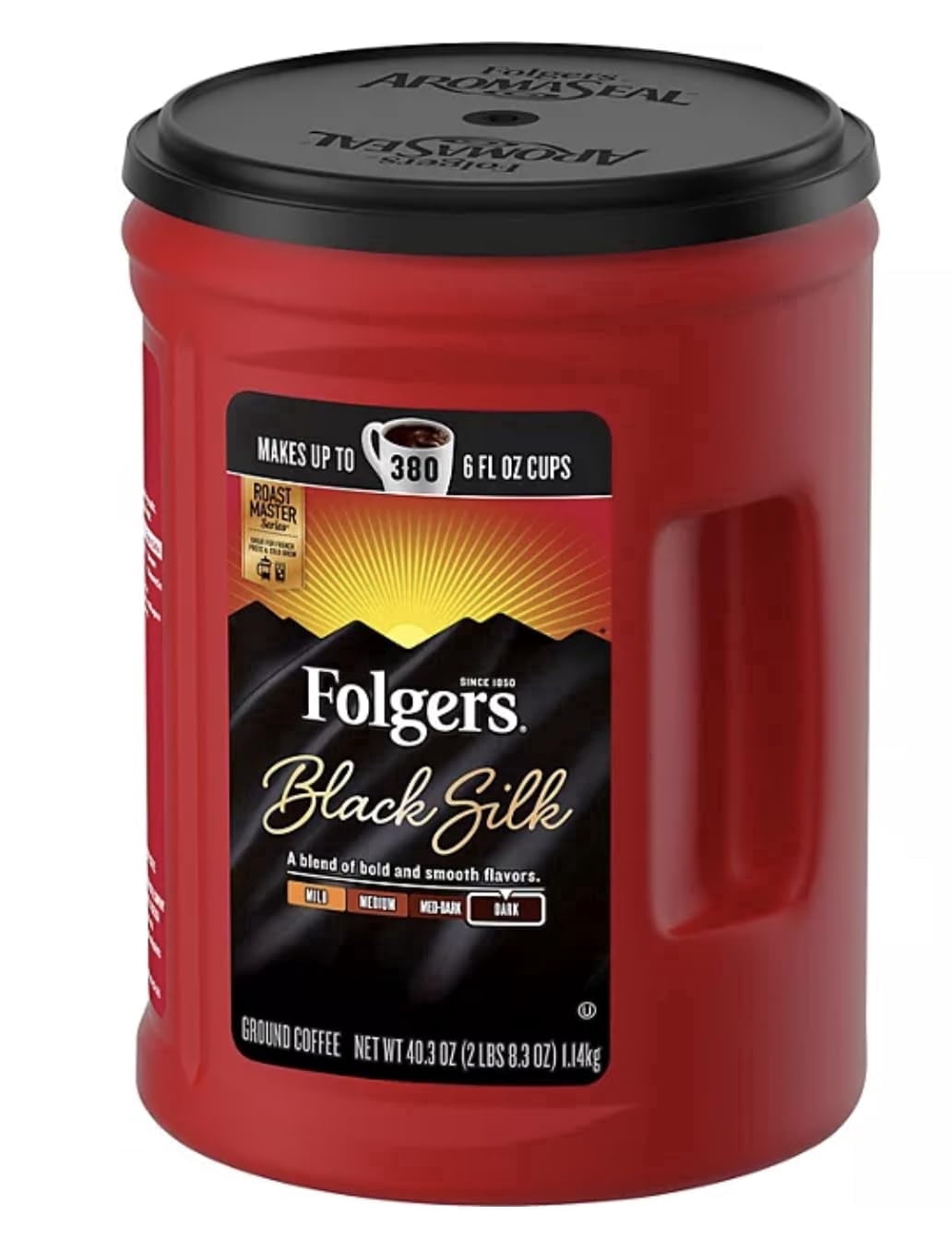 Presca Folger Black Silk Ground Coffee (40.3 oz.) - (2 Pack), Black Silk is a bold, dark-roast ground coffee with a strong, rich aroma