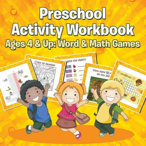Preschool Activity Workbook Ages 4 & Up: Word & Math Games, (Paperback)