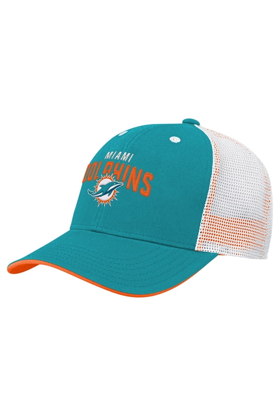 Preschool Aqua/White Miami Dolphins Core Lockup Trucker Adjustable hat