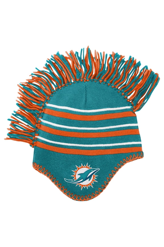 Preschool-Aqua Miami Dolphins Mohawk Stripe Knit Hat