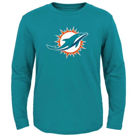 Preschool Aqua Miami Dolphins Primary Logo Long Sleeve T-Shirt