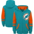 thumbnail image 1 of Preschool Aqua Miami Dolphins Stadium Color Block Full-Zip Hoodie, 1 of 3