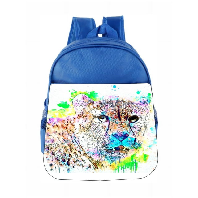Preschool Backpack Animals Cheetah Watercolors Kids Backpack Toddler