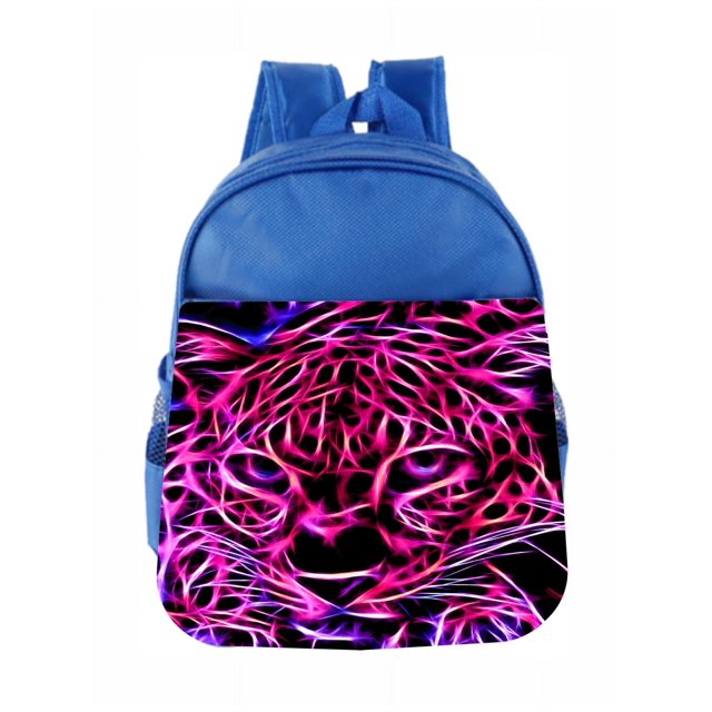 Preschool Backpack Animals Leopard Pink Fractal Kids Backpack Toddler