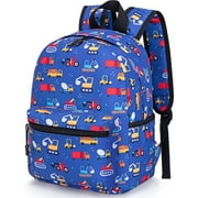 Cshidworld Preschool Backpack For Boys Girls 2-4, Toddler Backpack Preschool Kindergarten Elementary Daycare Backpack For School & Travel Bookbag, 11" H Kids Backpacks, Dark Blue Cars