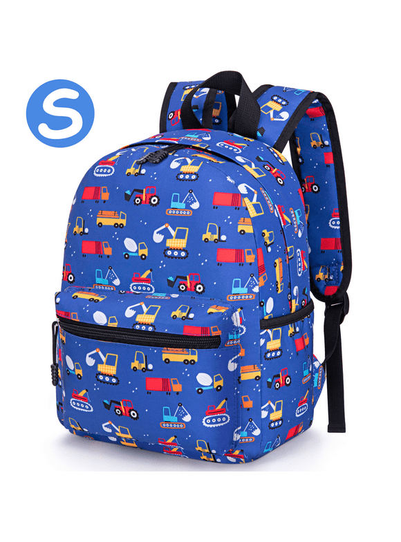 Preschool Backpack For Boys Girls 2-4, Toddler Backpack Preschool Kindergarten Elementary Daycare Backpack For School & Travel Bookbag, 11" H Kids Backpacks, Dark Blue Cars