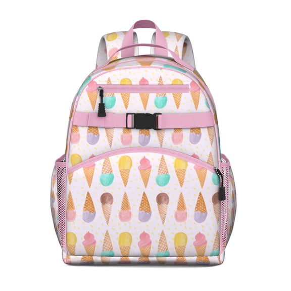 Backpack with Colorful Summer Dessert Design Lightweight Student Book Bag with Adjustable Straps Spacious and Durable School Backpack for Daily Use and Travel