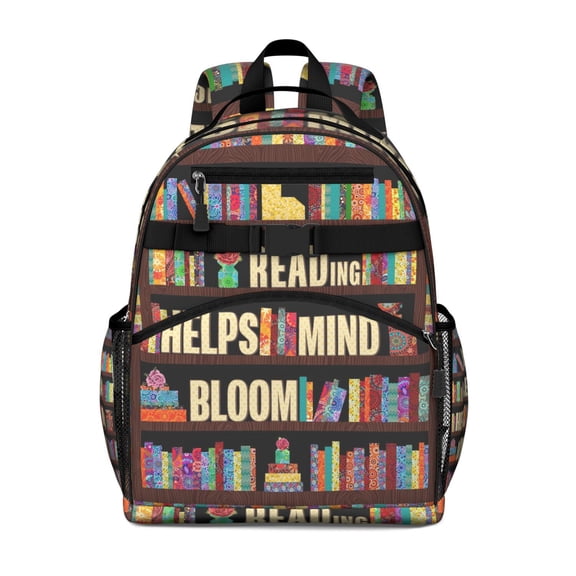 Backpack for Student Born to Read Durable Reading-Themed Bookbag with Padded Shoulder Straps Water-Resistant Backpack Book Lover Travel Backpack for Student and Students