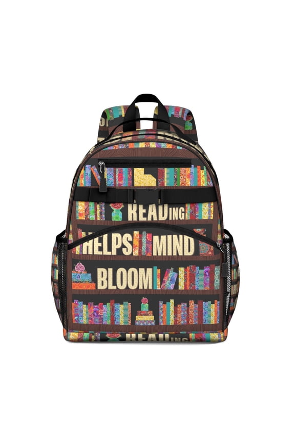 Backpack for Student Born to Read Durable Reading-Themed Bookbag with Padded Shoulder Straps Water-Resistant Backpack Book Lover Travel Backpack for Student and Students